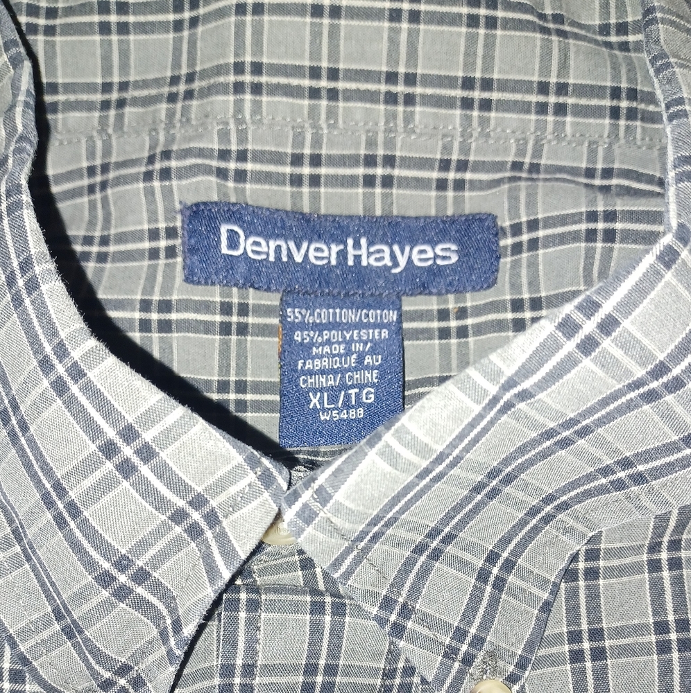 Vintage 90s Denver Hayes Button Down Long Sleeve Shirt 》Size: XL